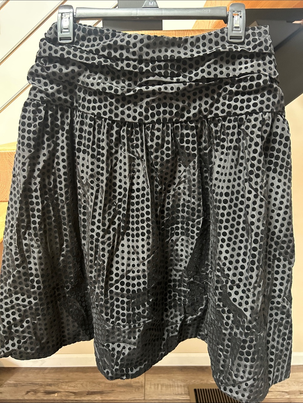Maeve Black velvet Polka Dot Skater Skirt